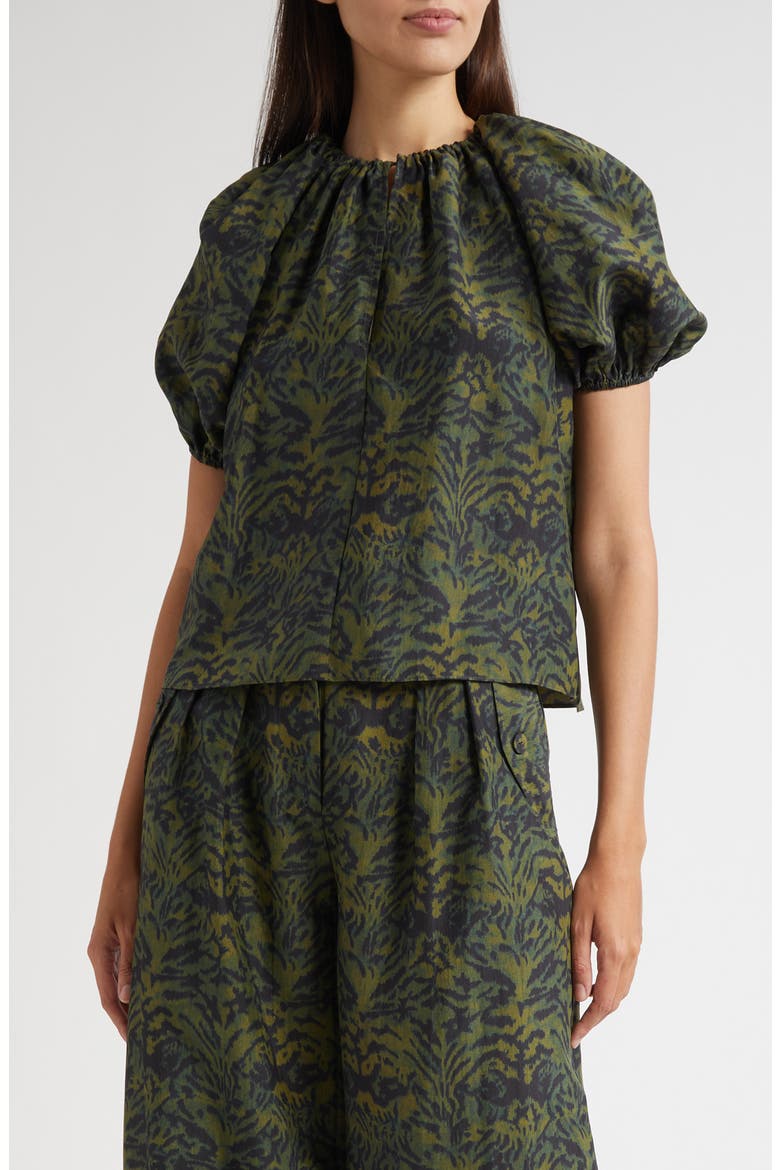 Talie Puff Sleeve Top, Main, color, DESERT JASPER