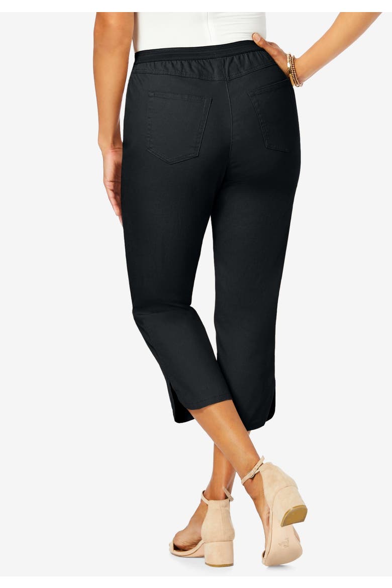 Stretch Denim Crop Jeggings, Alternate, color, BLACK