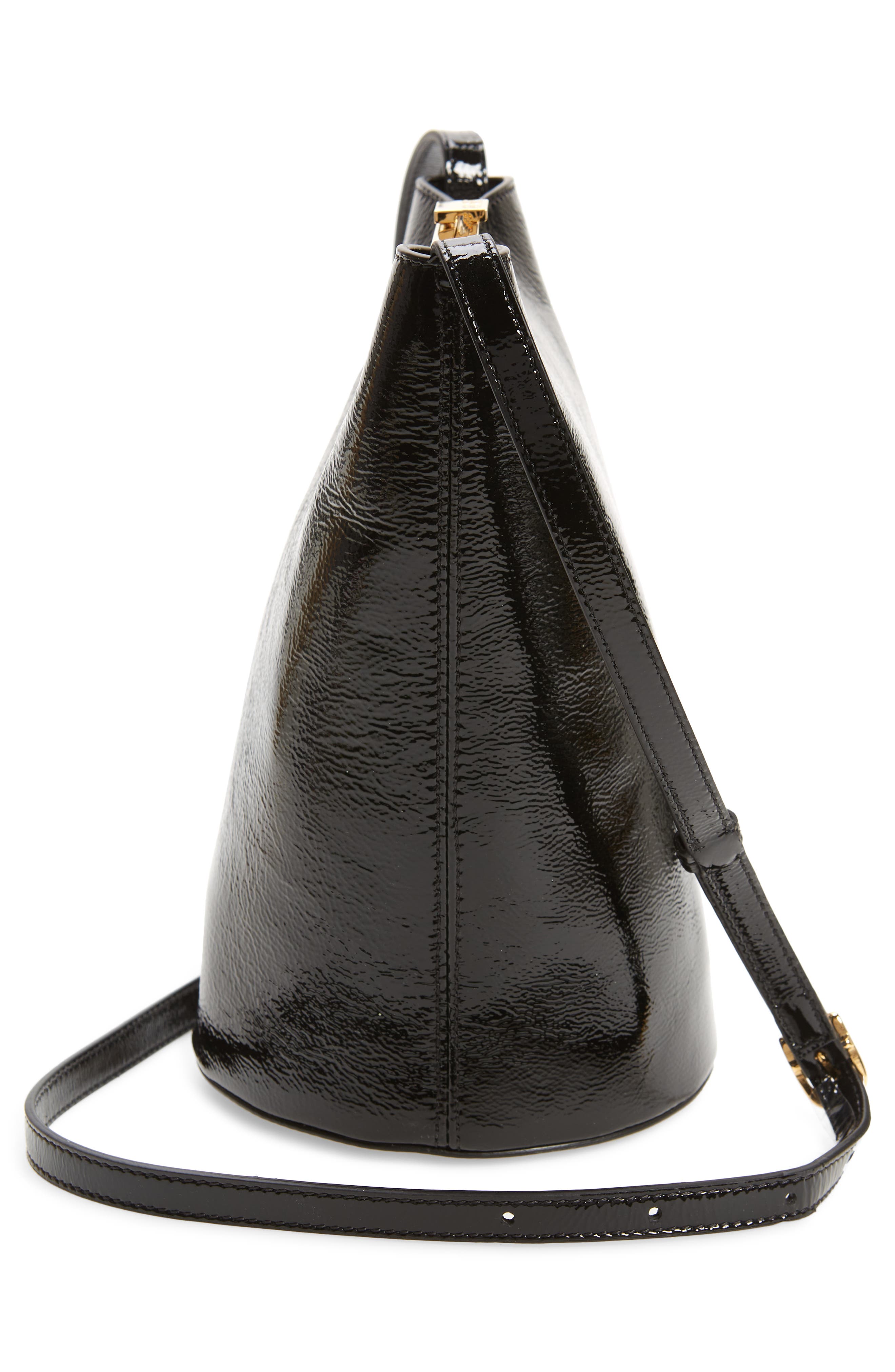 Khaite Etta Patent Leather Shoulder Bag, Alternate, color, 