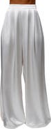 JLUXLABEL Pleated Wide Leg Satin Pants