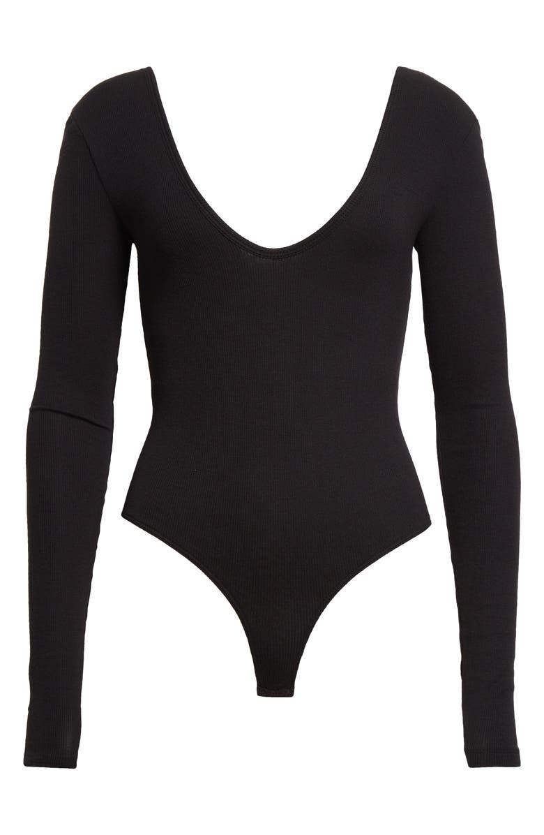 ATM Anthony Thomas Melillo V-Neck Rib Bodysuit, Alternate, color, 