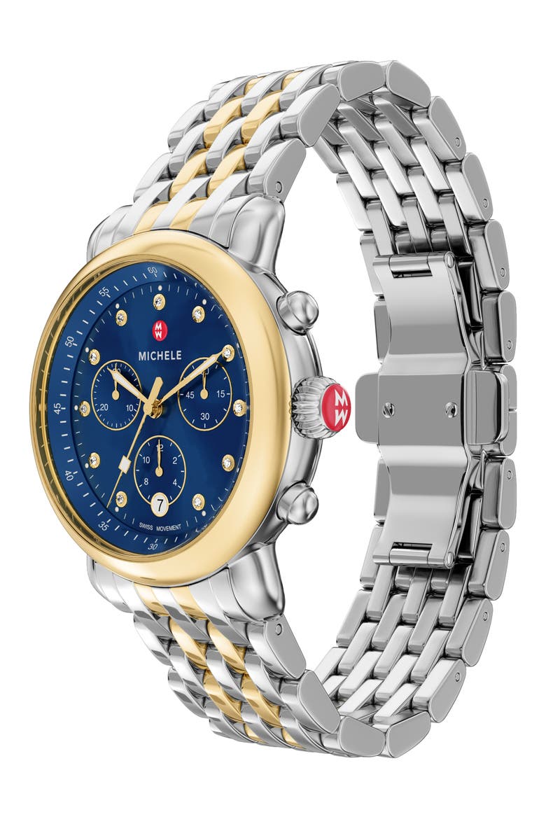 CSX Two-Tone Diamond Bracelet Watch, 39mm, Alternate, color, TWO TONE