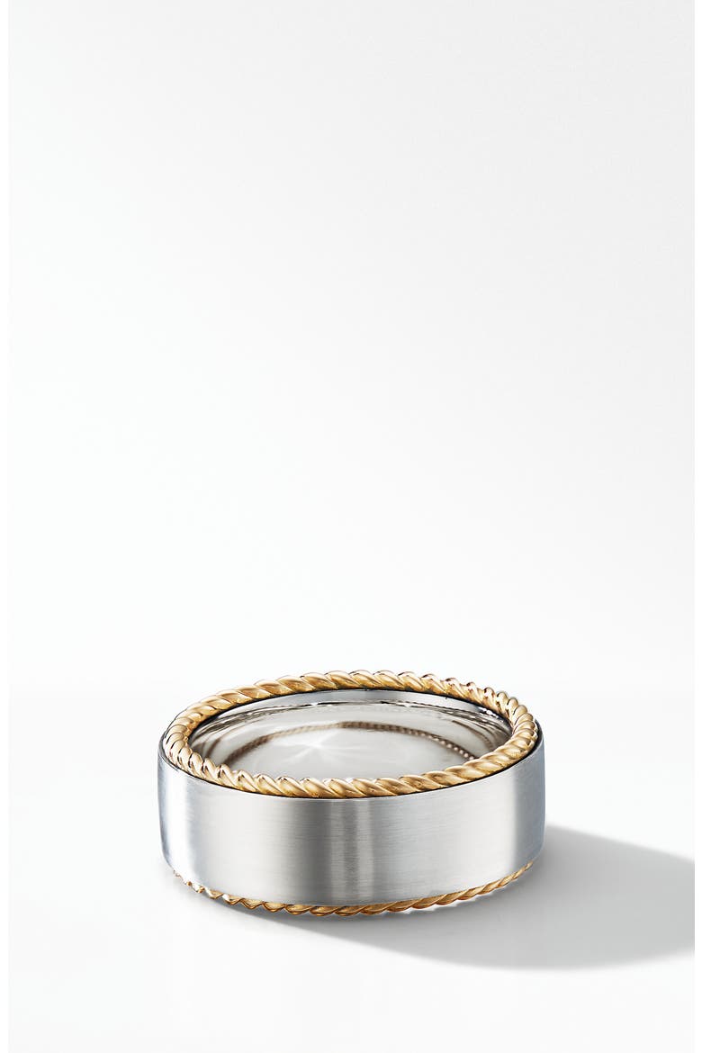 Streamline® Cable Band Ring with 18K Yellow Gold, Main, color, SILVER/ GOLD