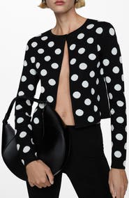 MANGO Polka Dot Cardigan