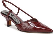 Vince Levvy Slingback Pointed Toe Kitten Heel Pump