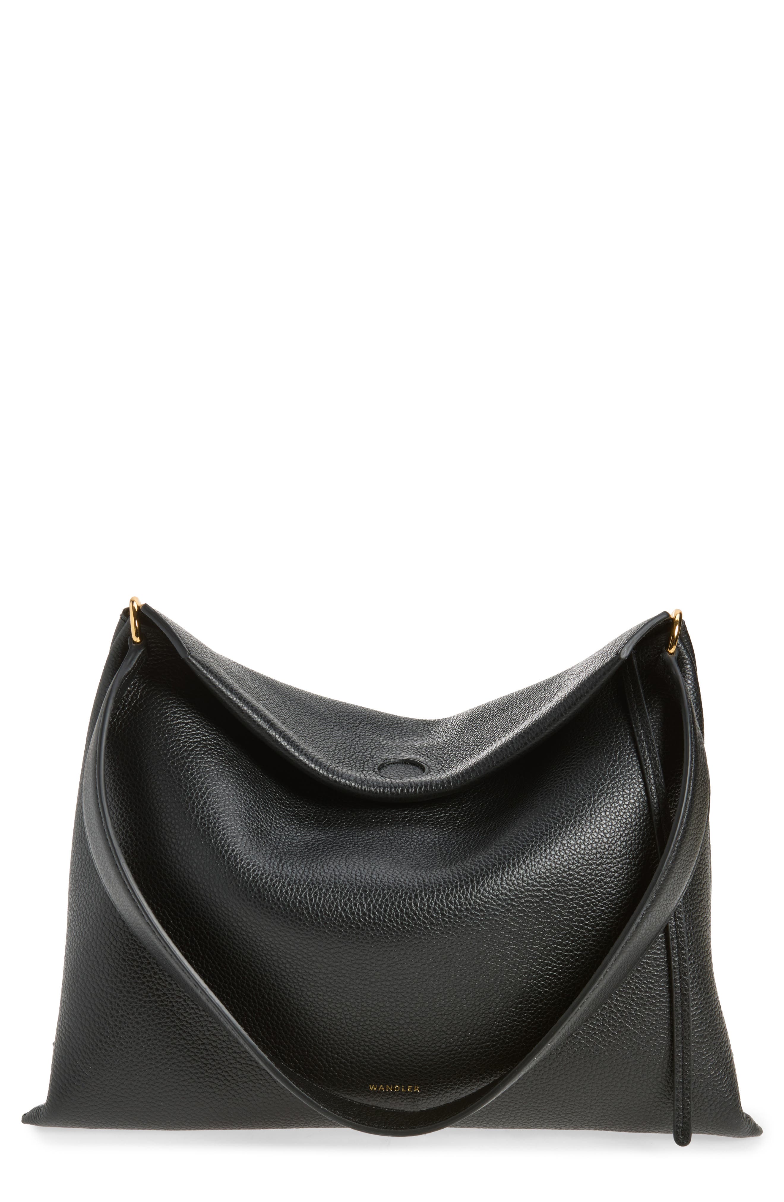 Wandler Small Penelope Leather Tote, Main, color, Black Crust