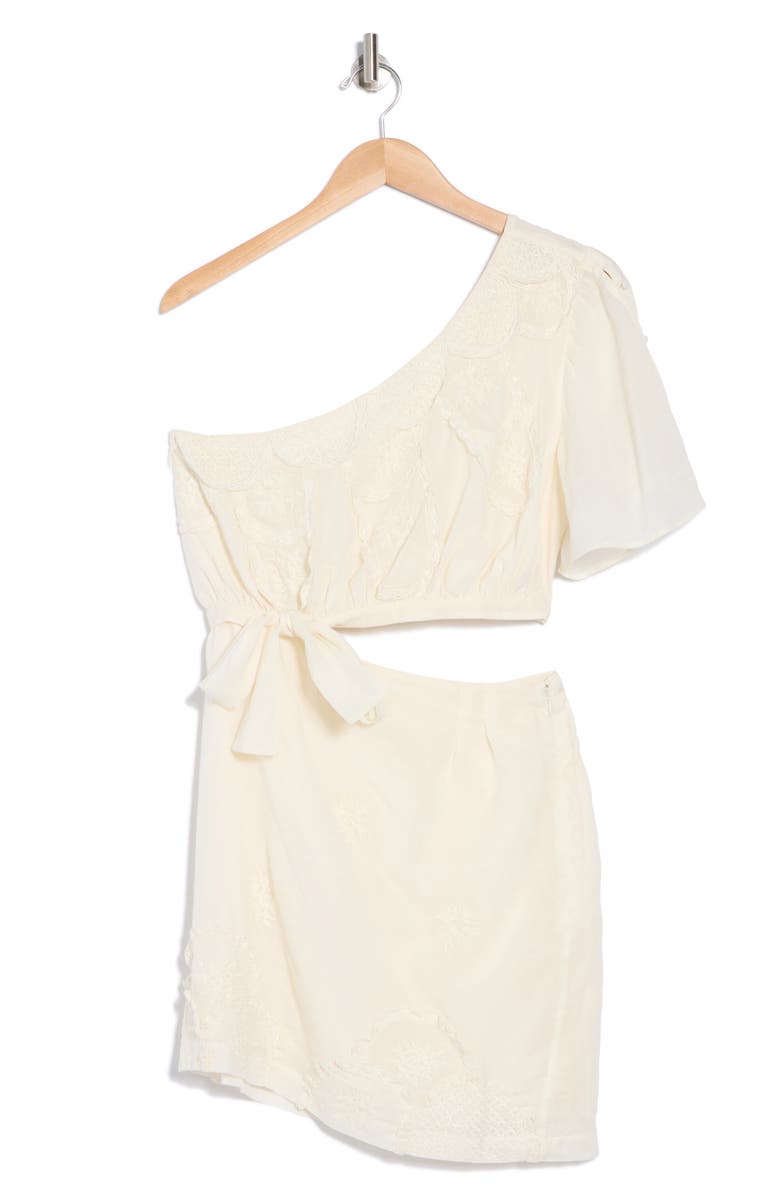 Free People Opal Cutout One-Shoulder Minidress, Main, color, Ivory