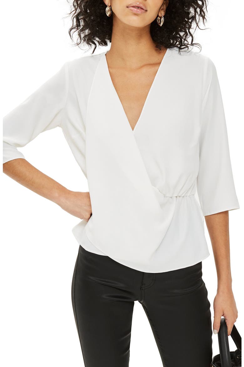 Dina Drape Panel Blouse, Main, color, IVORY