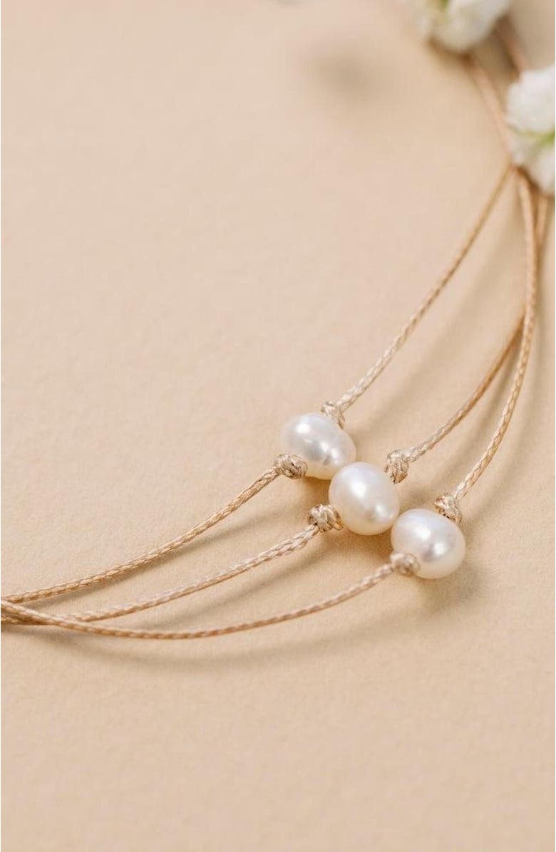 Mantra Thread of Grit Grace Gratitude bracelet, Alternate, color, Pearl