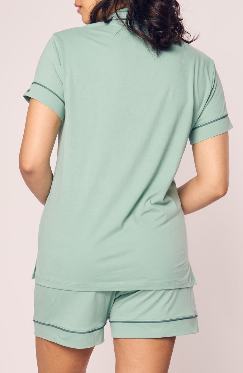 Petite Plume Luxe Pima Cotton Short Pajamas, Alternate, color, Green