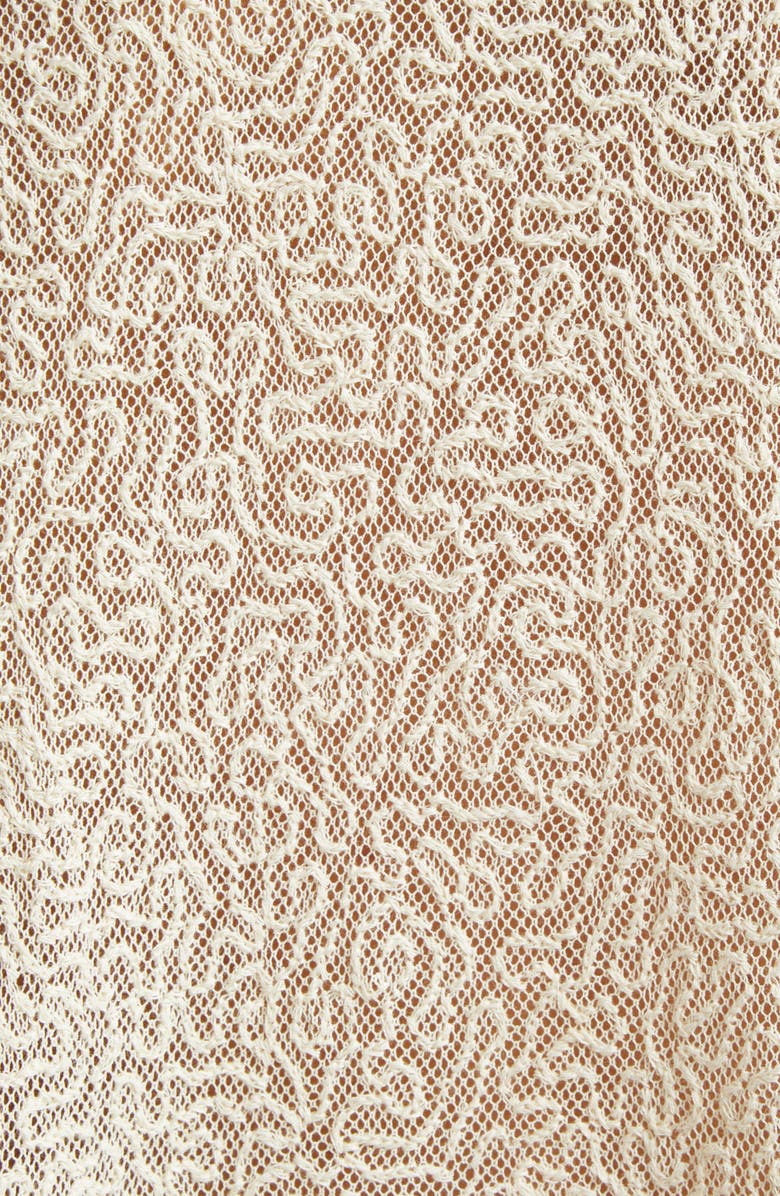 Bode Bourbon Rose Embroidered Semisheer Cotton Top, Alternate, color, 