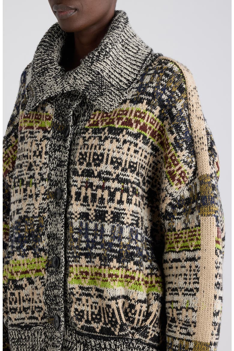 Teda Wool & Cashmere Cardigan, Alternate, color, BLACK