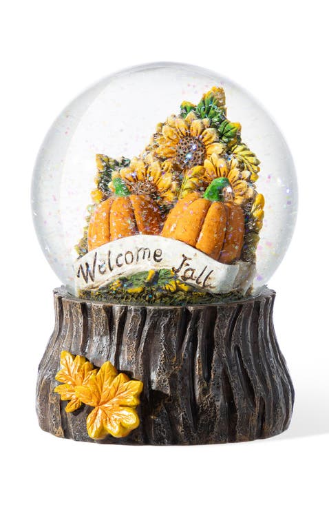 100mm Fall Sunflower and Pumpkin Resin Waterglobe