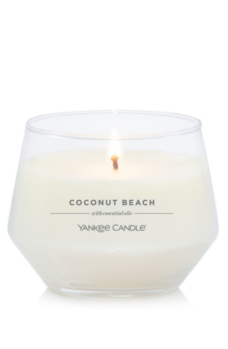 YANKEE CANDLE Coconut Beach Studio Candle with Essential Oils, Set of 2, Alternate, color, White