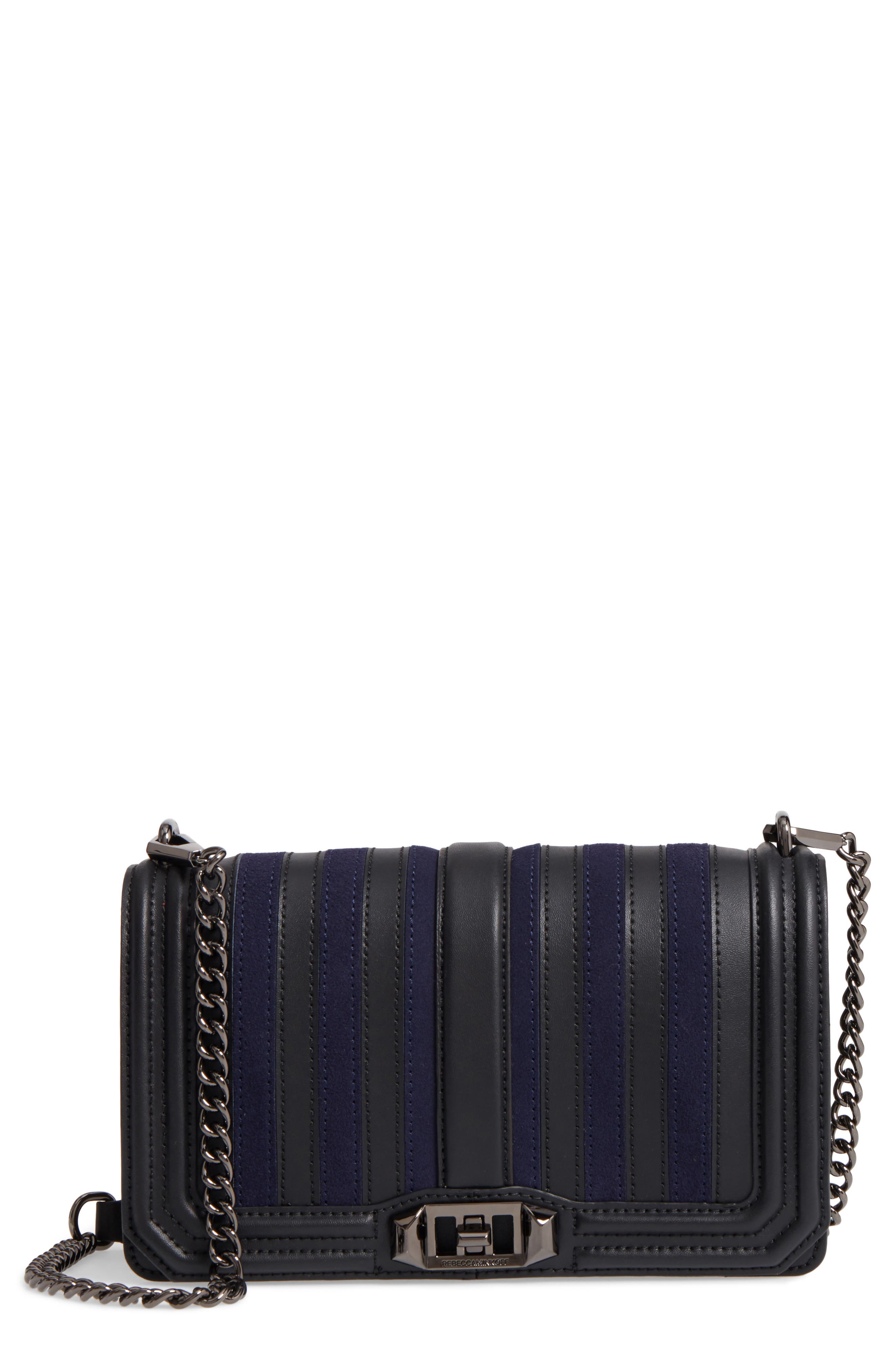 Rebecca Minkoff Love Stripe Quilted Crossbody Bag, Main, color, 