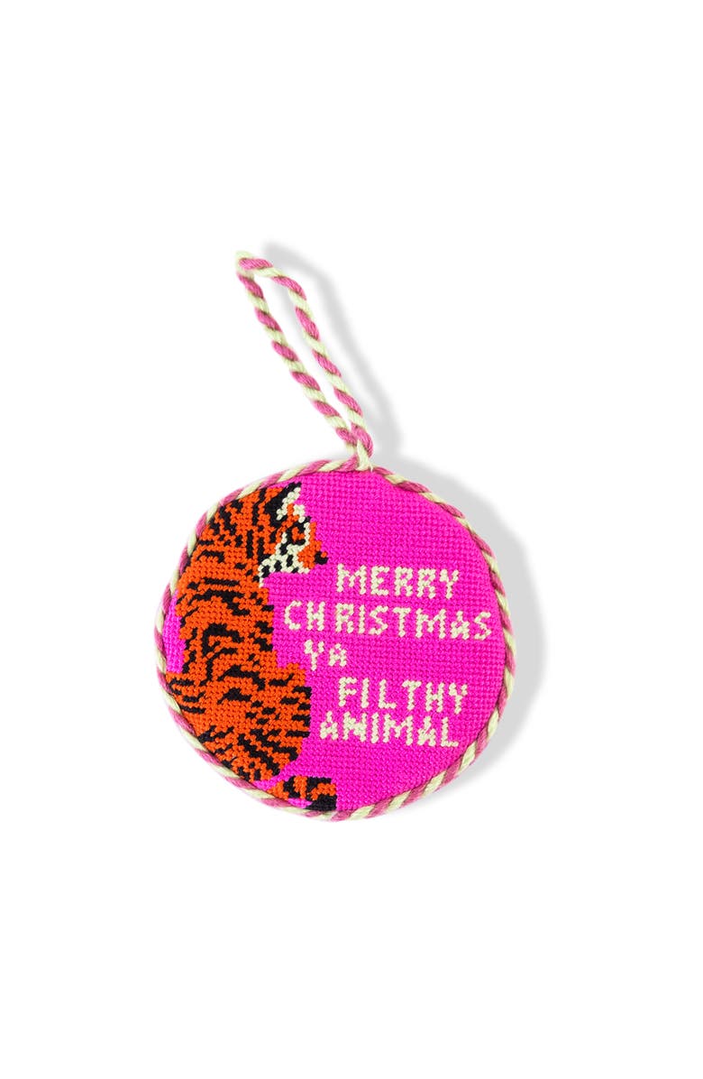 Furbish Needlepoint Ornament - Filthy Animal, Main, color, Pink