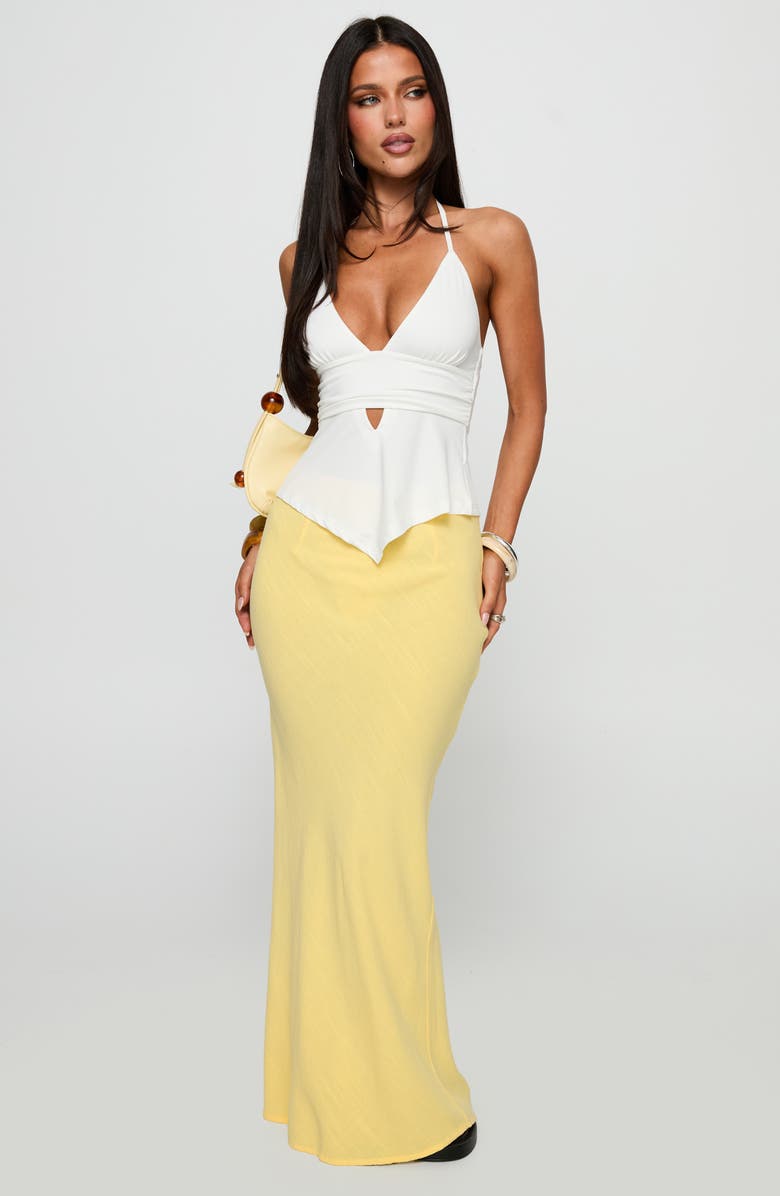 Princess Polly Jodie Maxi Skirt, Alternate, color, Lemon Yellow