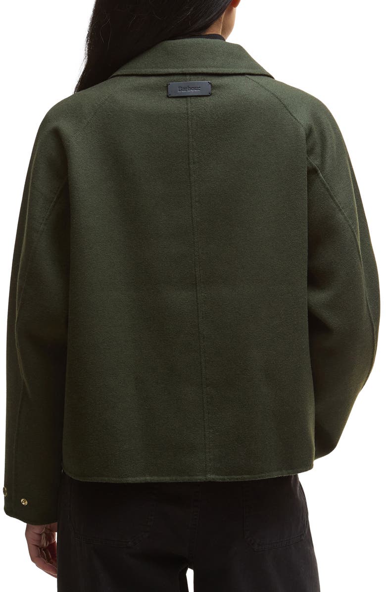 Barbour Leonie Wool Blend Overshirt, Alternate, color, Olive