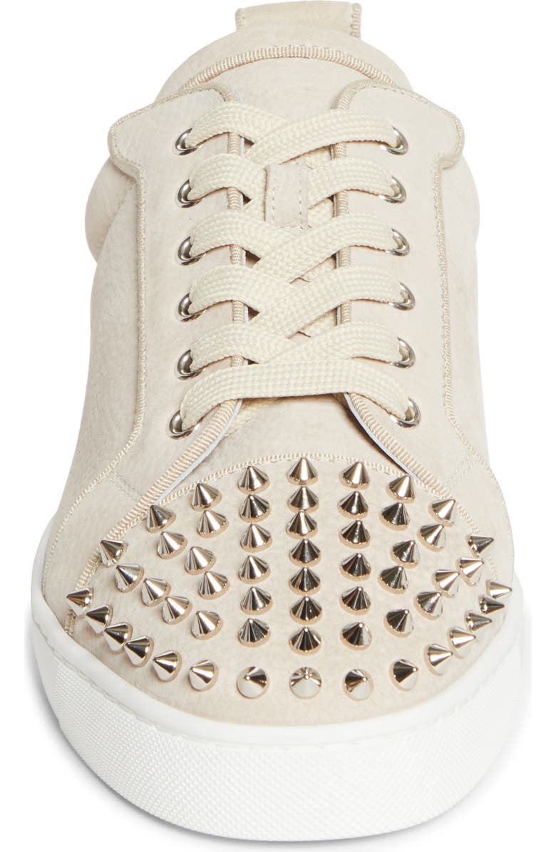 Christian Louboutin Louis Junior Spikes Orlato Sneaker, Alternate, color, Beige/ Silver