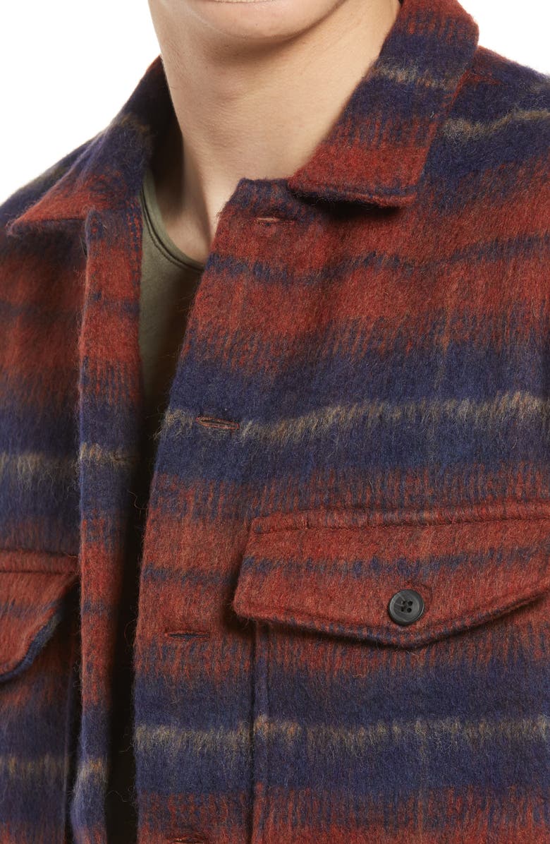 AllSaints Men's Hatch Stripe Flannel Shirt Jacket, Alternate, color, 