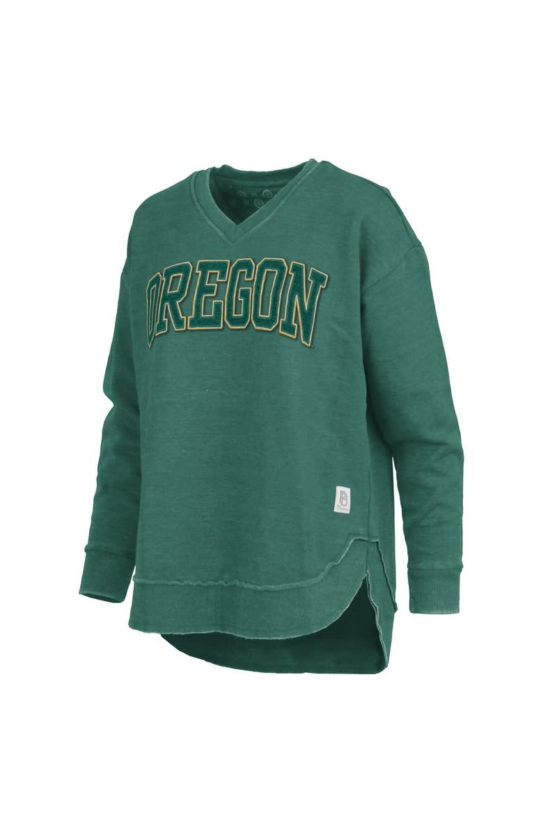 PRESSBOX Women's Pressbox Green Oregon Ducks Westin Poncho V-Neck Pullover Sweatshirt, Alternate, color, Green