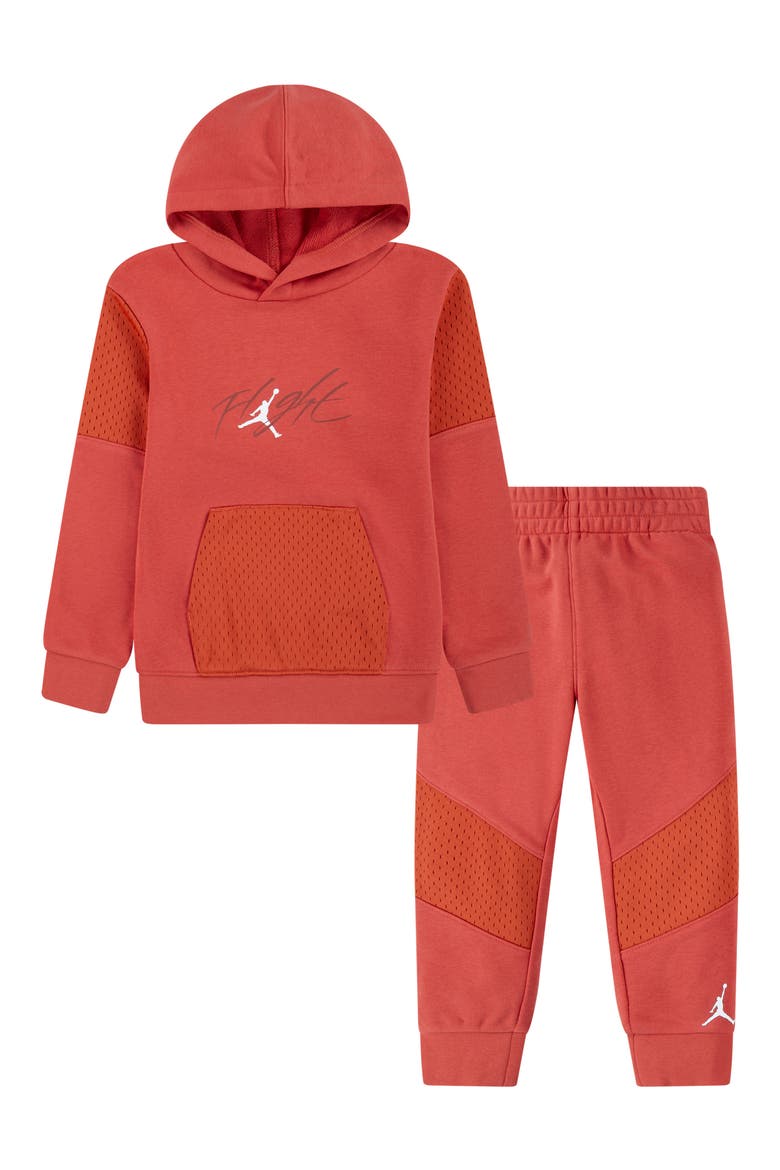 Kids' Off Court Flight Hoodie & Sweatpants Set, Main, color, LOBSTER