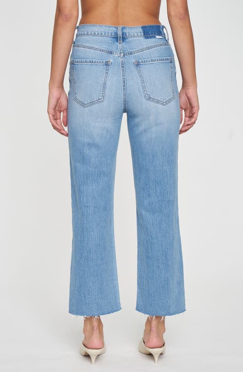 Shop Daze Sun Raw Hem High Waist Crop Straight Leg Jeans In Marina Vintage