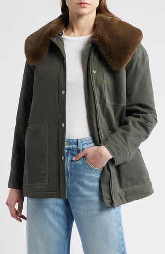 Rails Tessuto Waxed Cotton Jacket with Removable Faux Fur Collar
