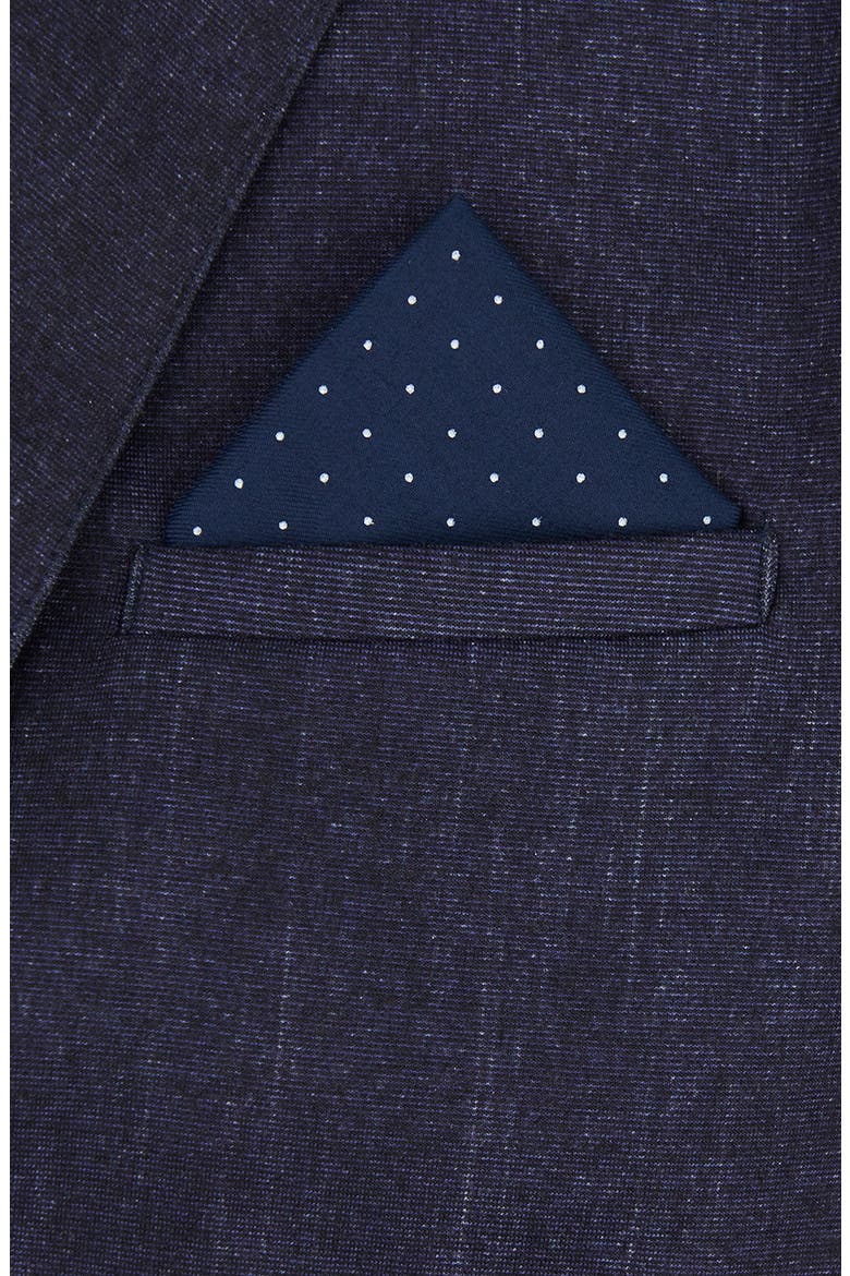 Men's Dot Cotton Pocket Square, Alternate, color, NAVY