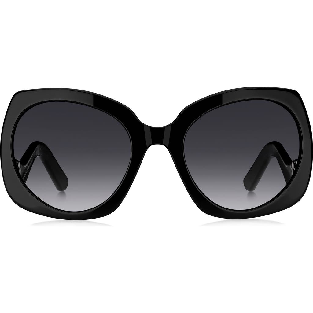 Marc Jacobs 808s Acetate Butterfly Sunglasses In Black/dark Grey Sf