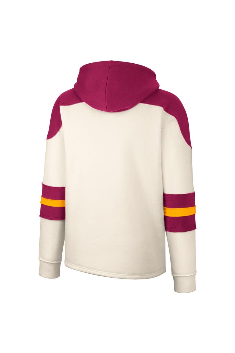 Men's Colosseum Cream Arizona State Sun Devils Lace-Up 4.0 Vintage Pullover Hoodie, Alternate, color, Cream