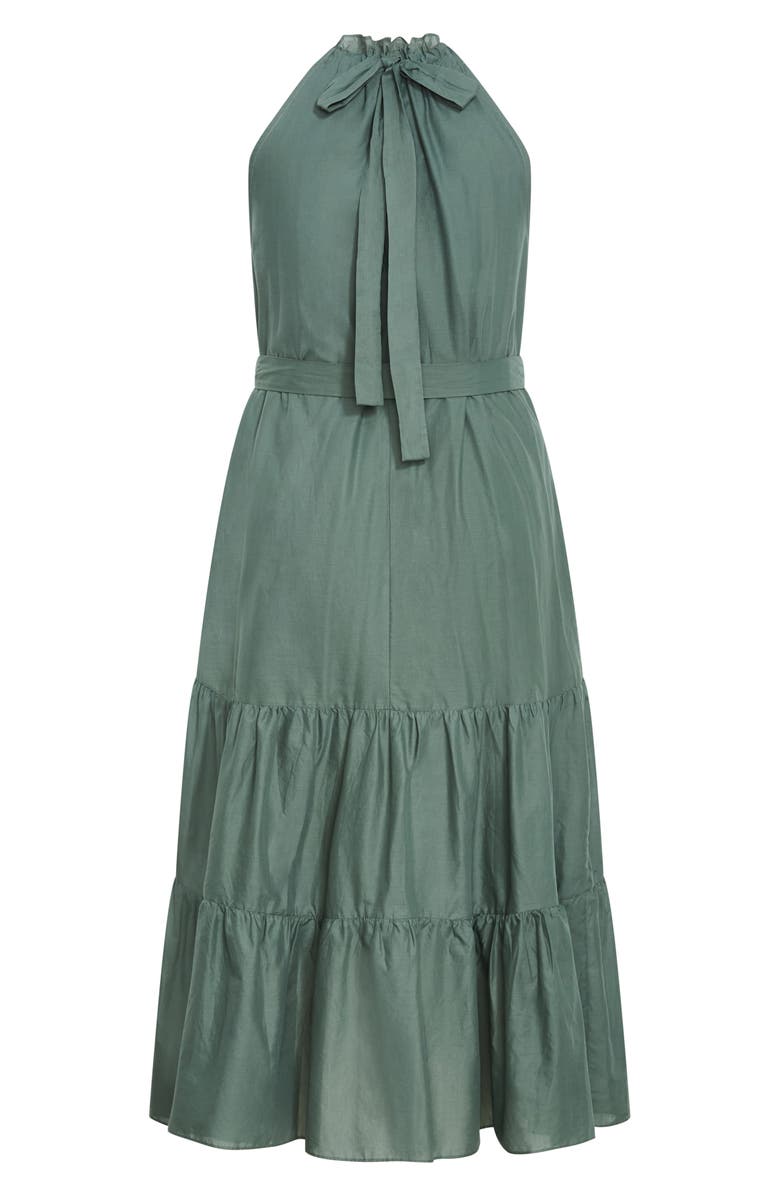 City Chic Kiana High Neck Maxi Dress, Alternate, color, Light Khaki