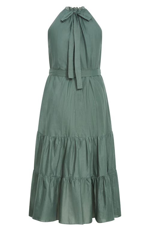 City Chic Kiana High Neck Maxi Dress In Brown