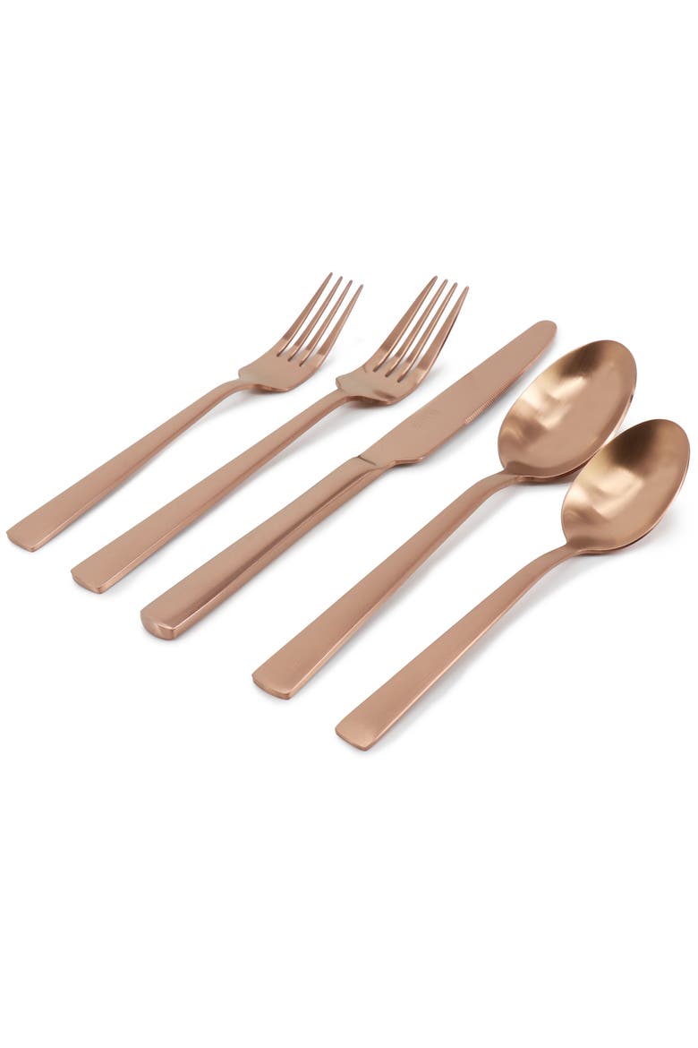 Earlston 20 Piece Stainless Steel Flatware Set, Alternate, color, Metallic Rust/Copper