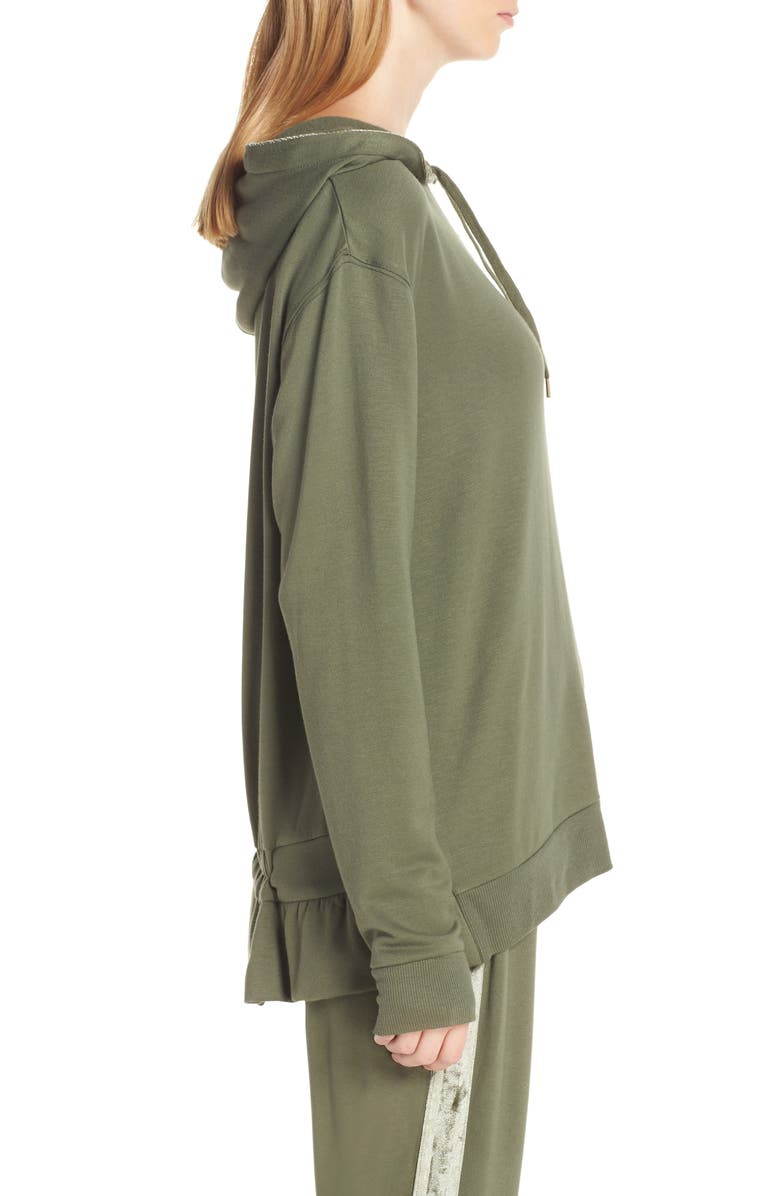 Splendid Gathered Back Hoodie Pajama Top, Alternate, color,
