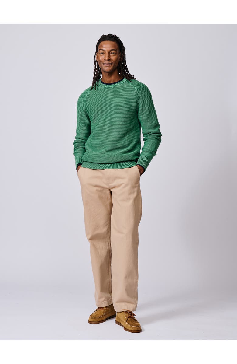 Aubin Saxilby Tuck Stitch Crew Neck Jumper, Alternate, color, Green