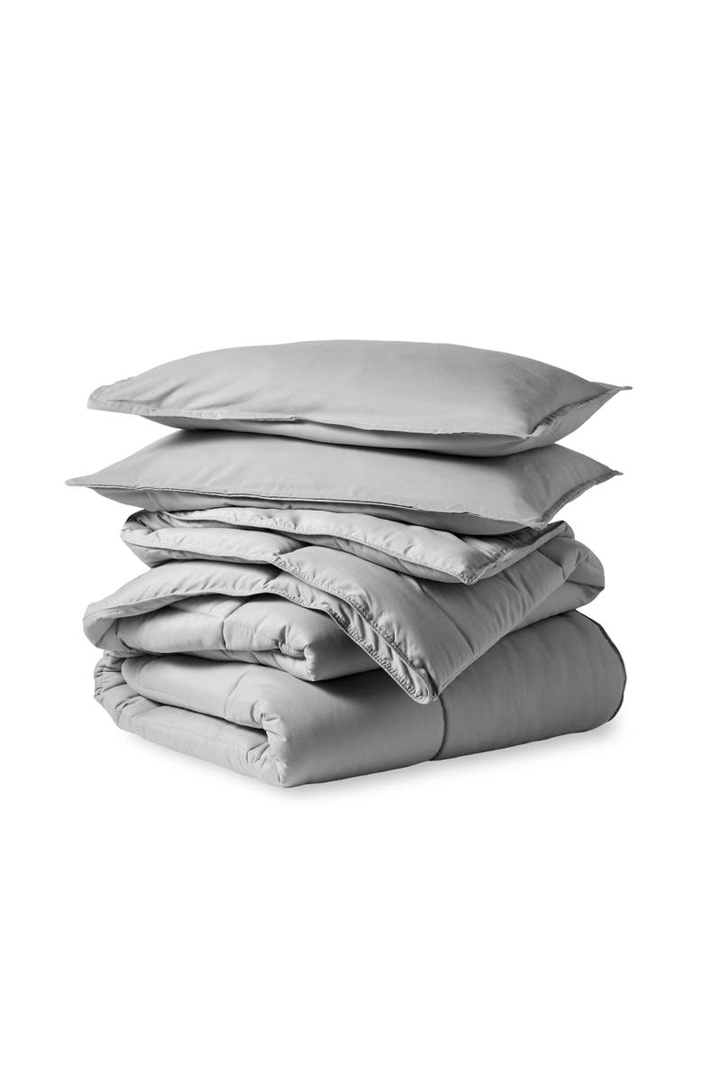Bare Home All-Season Down Alternative Comforter Set - Oversized King, Main, color, Light Grey