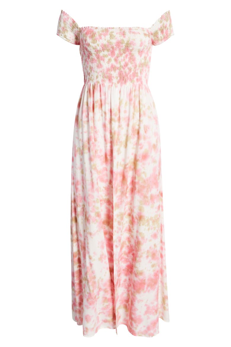 Leia Off the Shoulder Maxi Dress, Alternate, color, PINK MULTI