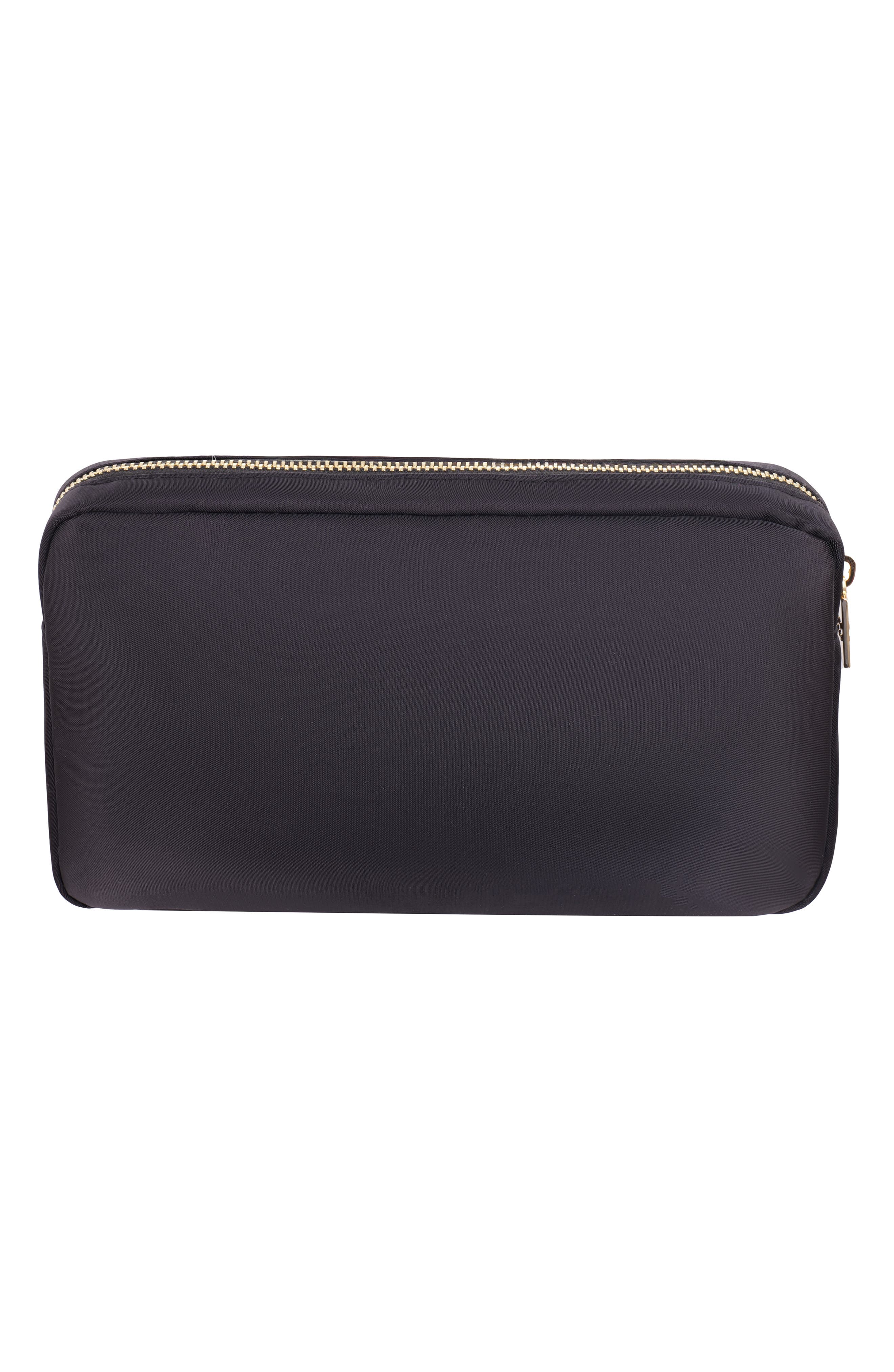 Medium Heart Bow Cosmetics Bag, Alternate, color, BLACK/RED
