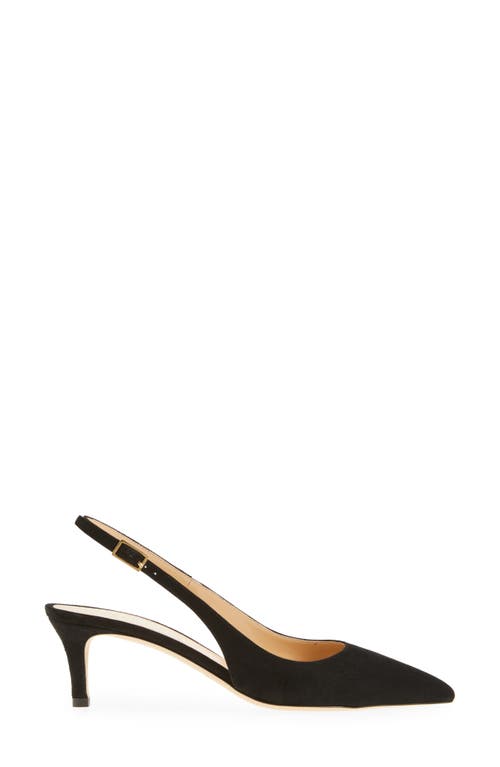 Ann Mashburn Kitten Heel Slingback Pump In Black Suede