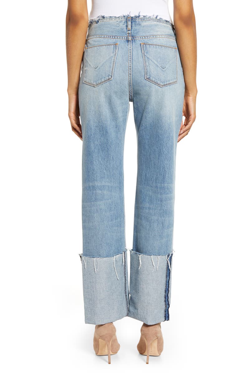 Hudson Jeans Sloane Baggy High Waist Deep Cuff Jeans, Alternate, color,