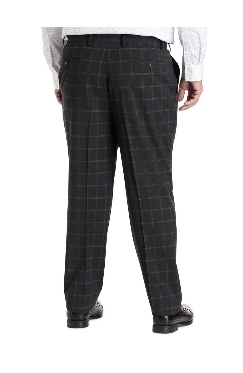 Tallia Big & Tall Windowpane Suit Pants, Alternate, color, Black