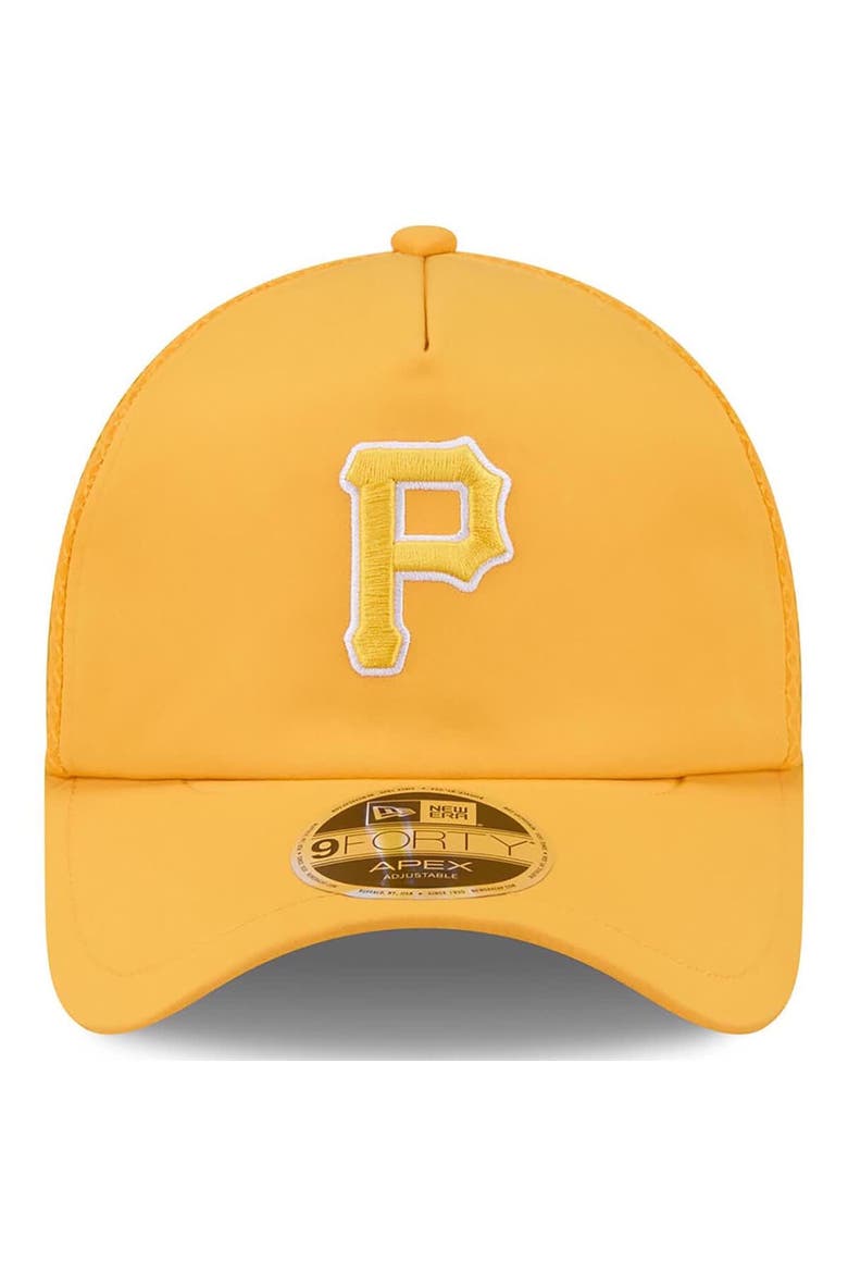 Men's New Era Gold Pittsburgh Pirates 2026 Batting Practice Apex 9FORTY Adjustable Trucker Hat, Alternate, color, Gold