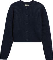 Open Edit Fuzzy Crewneck Cardigan