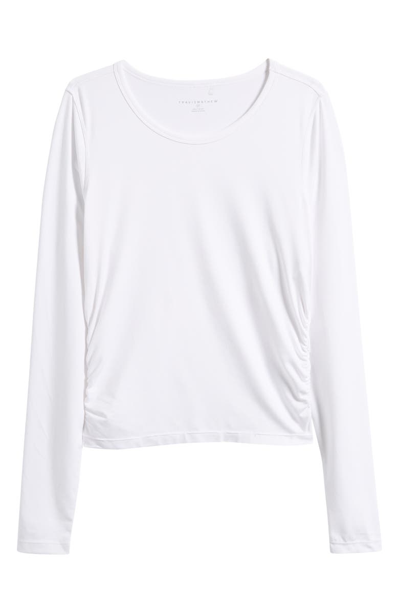 TravisMathew Celestia Long Sleeve Performance T-Shirt, Alternate, color, Heather Vanilla Ice