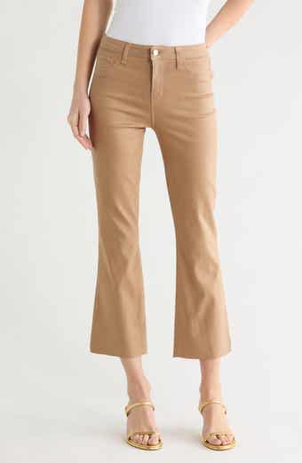 Kendra Coated High Waist Crop Flare Jeans