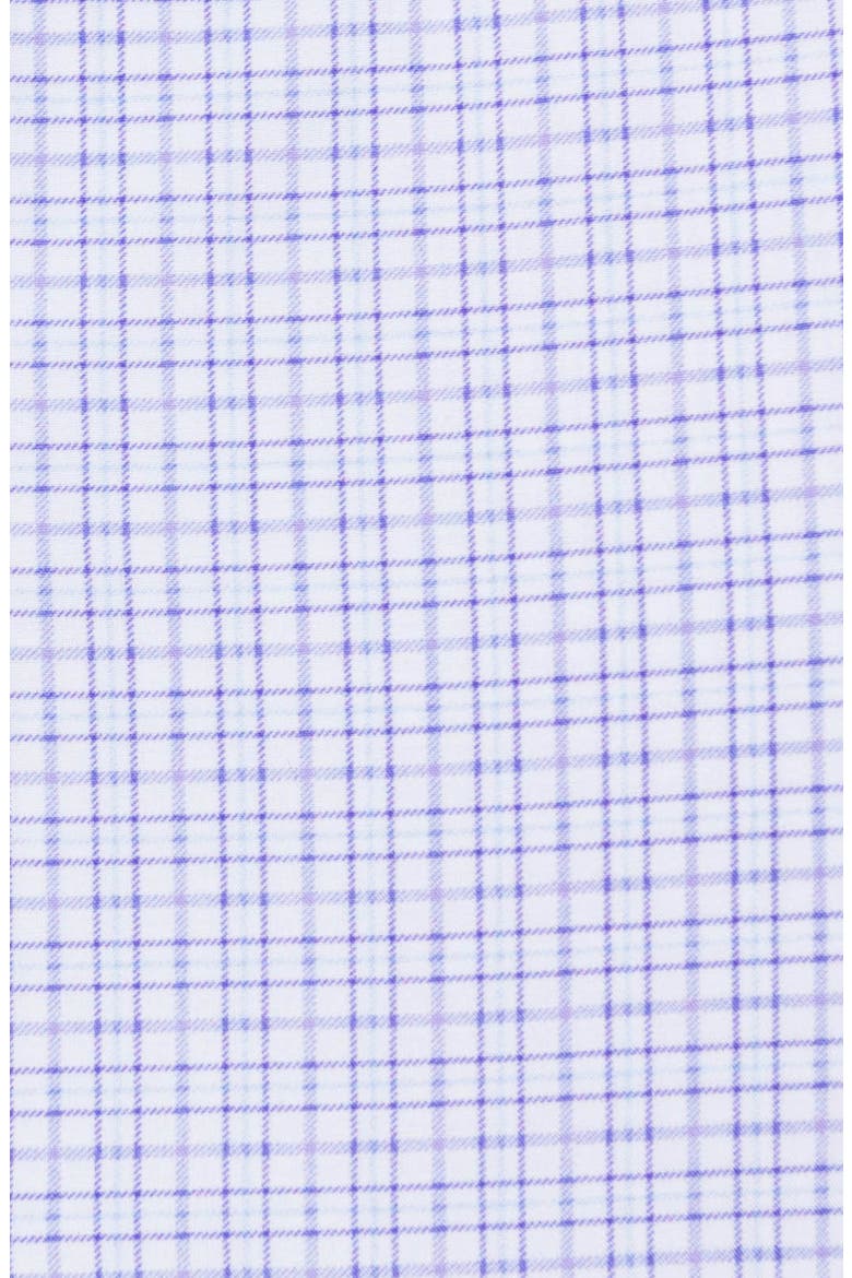 Slim Fit Plaid Performance Dress Shirt, Alternate, color, WHITE/ PURPLE