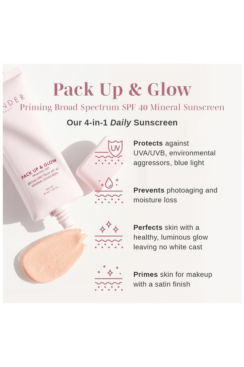 Pack Up & Glow Priming Broad Spectrum SPF 40 Mineral Sunscreen, Alternate, color, NO COLOR