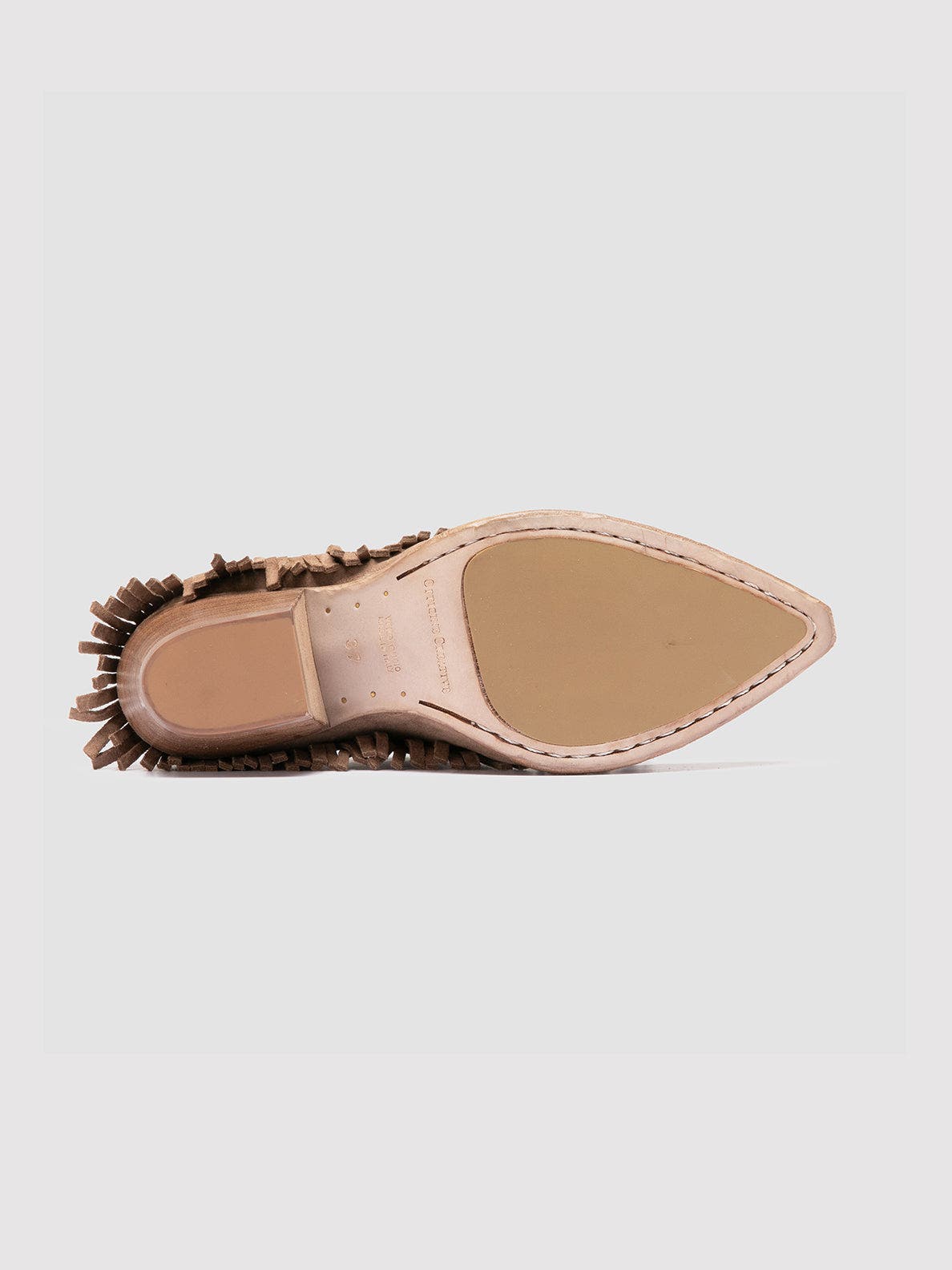 Officine Creative Wanda DD 108 Suede Fringe Mules, Alternate, color, Taupe