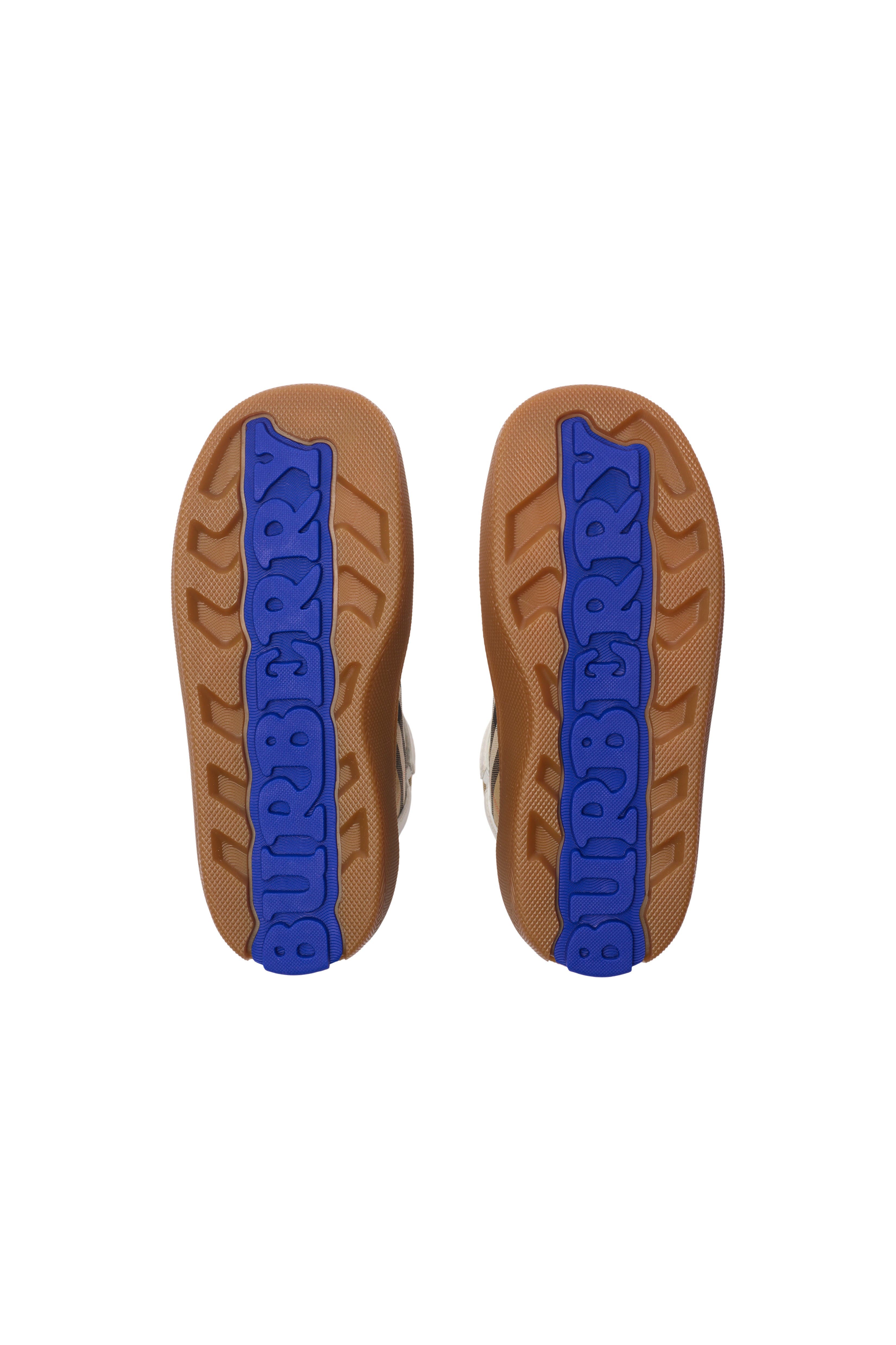 Burberry Check and Leather High-top Sneakers, Alternate, color, 